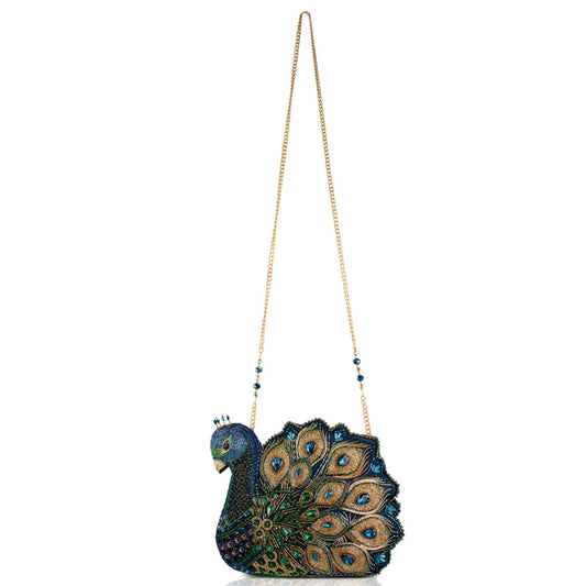 Mary Frances Show Off crossbody bag, beaded design, blue/green