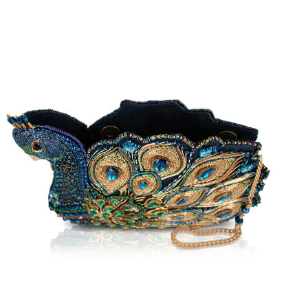 Mary Frances Show Off crossbody bag, beaded design, blue/green