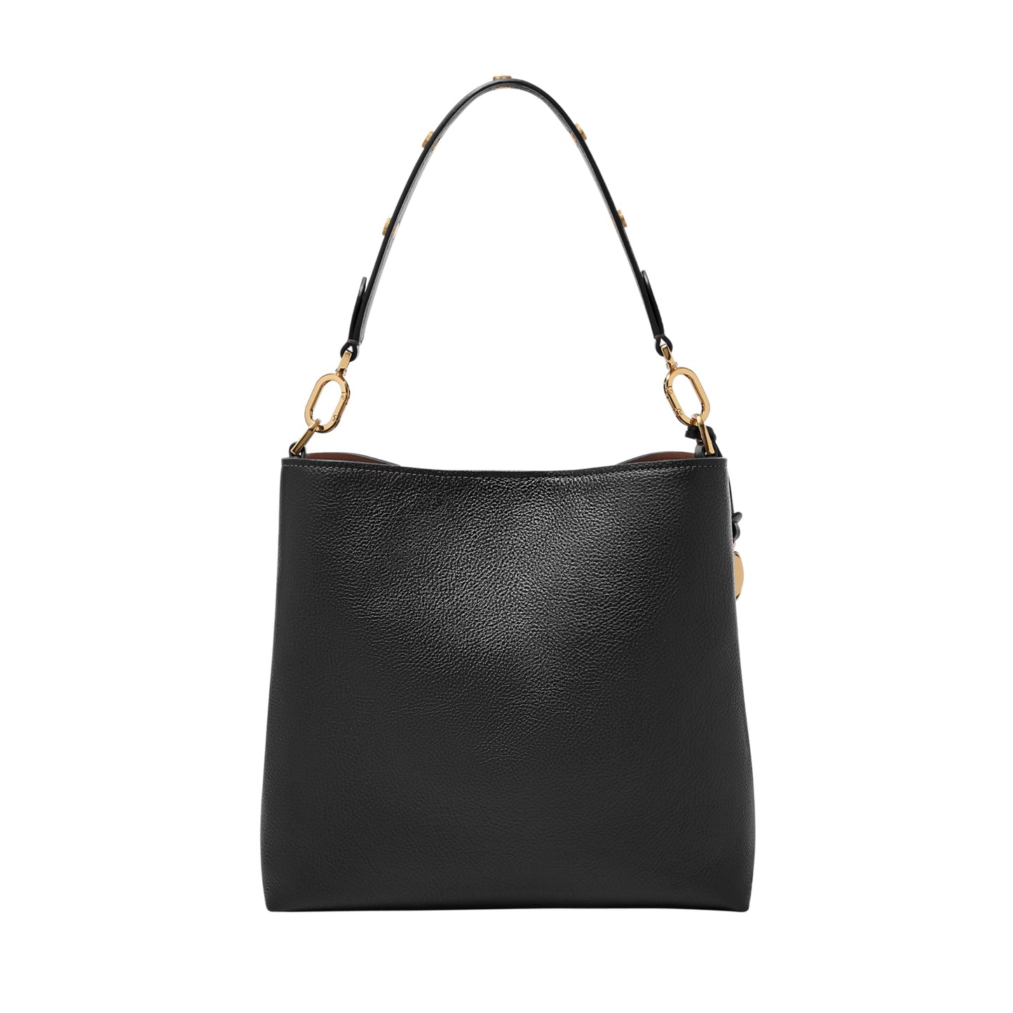 Fossil Jessie bucket bag, black leather, stylish shoulder handbag