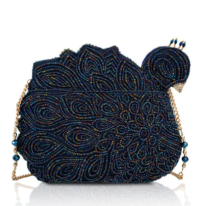 Mary Frances Show Off crossbody bag, beaded design, blue/green