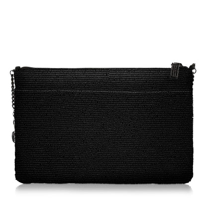 Mary Frances Primal Balance crossbody bag, zebra design, black & white