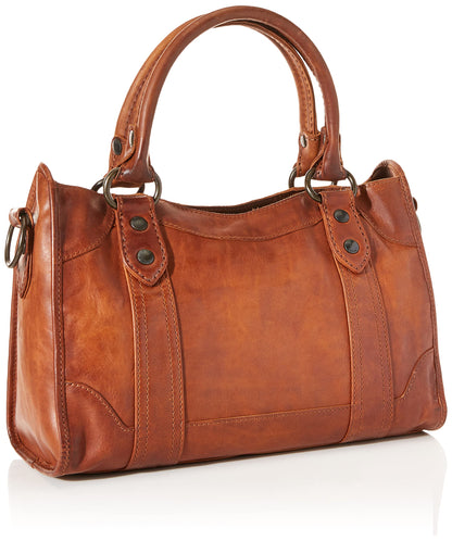 Frye Melissa zip satchel, leather handbag with adjustable strap