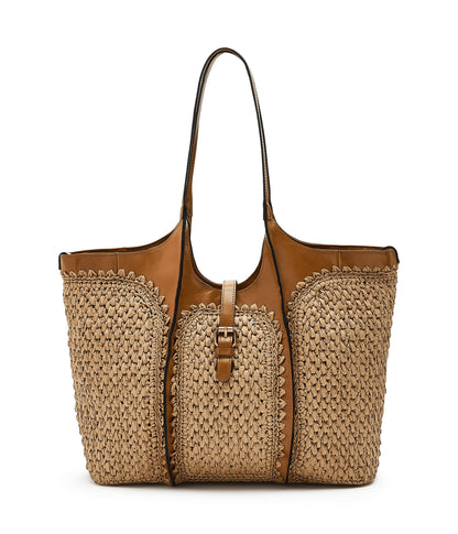 Patricia Nash Womens Santorini Woven Satchel Natural/Light Tan One Size