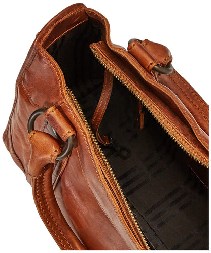 Frye Melissa zip satchel, leather handbag with adjustable strap