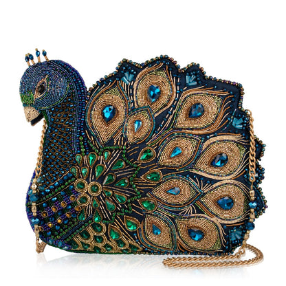 Mary Frances Show Off crossbody bag, beaded design, blue/green