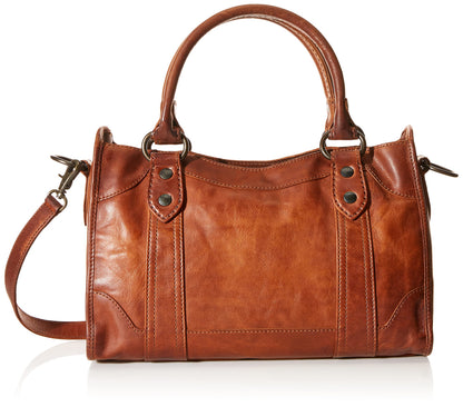 Frye Melissa zip satchel, leather handbag with adjustable strap